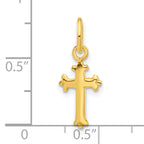 Sterling Silver Gold-tone Polished Small Cross Pendant