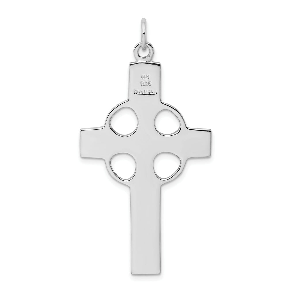 Celtic Cross Pendant in Sterling Silver, 47mm Textured - Sophia Jewelers