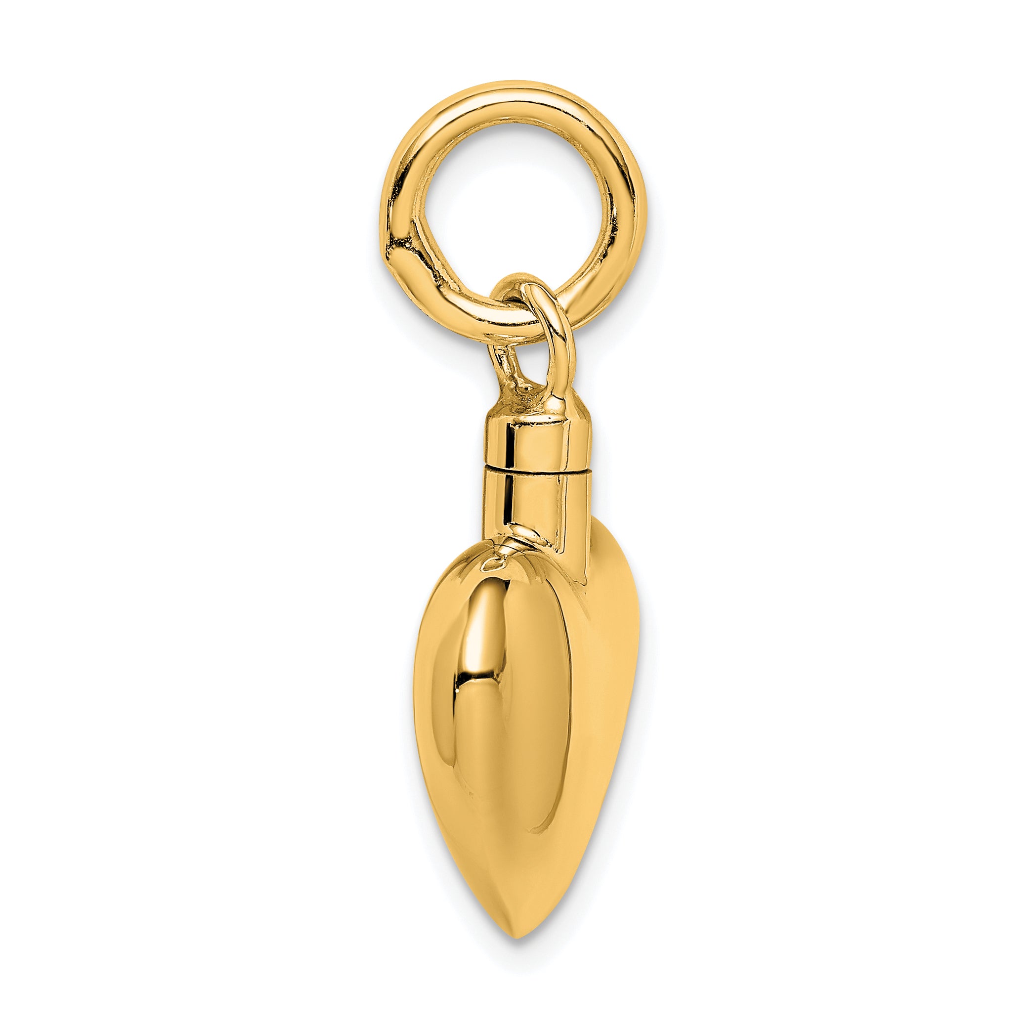 Sterling Silver Gold-tone Polished Puffy Heart Ash Holder Pendant Secondary image