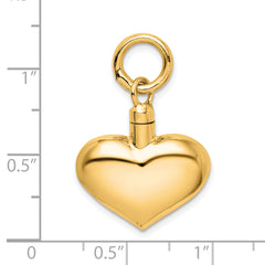 Sterling Silver Gold-tone Polished Puffy Heart Ash Holder Pendant