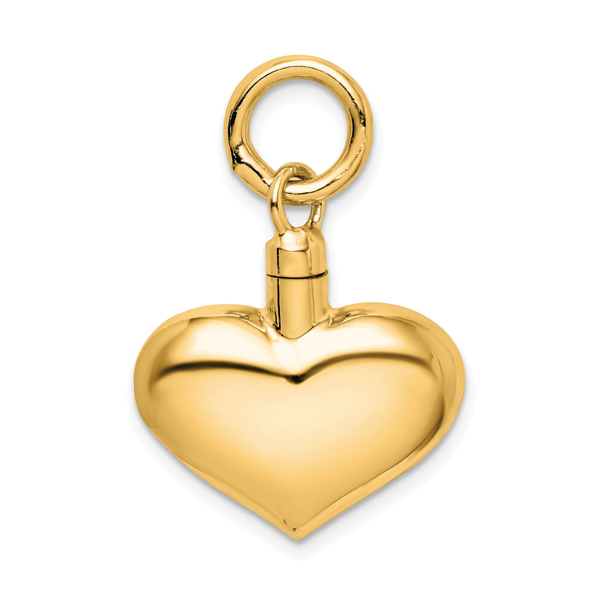 Puffy Heart Ash Holder Pendant in Gold-Plated Sterling Silver, 30mm - Sophia Jewelers Main image