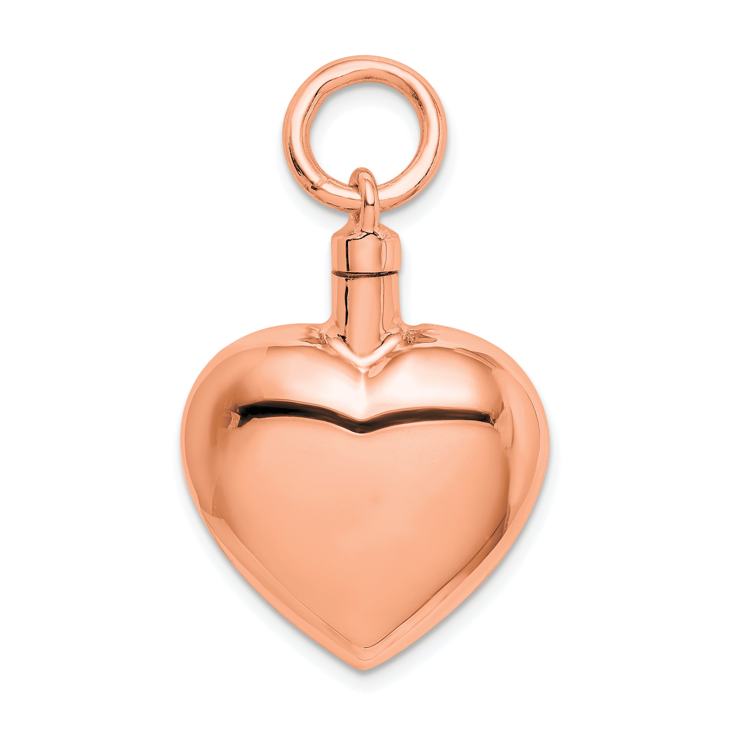 Sterling Silver Rose Gold-tone Polished Heart Ash Holder Pendant Main image