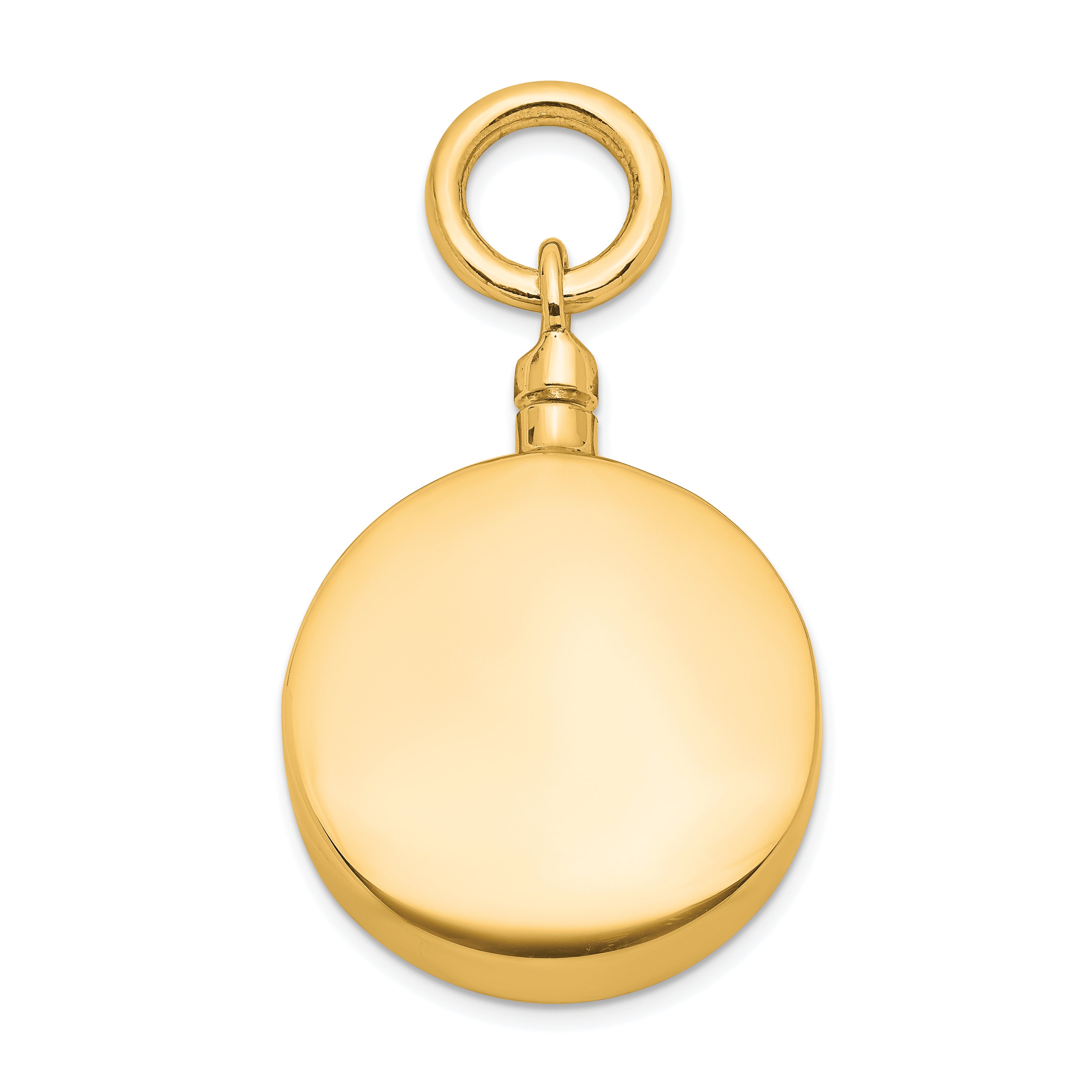 Sterling Silver Gold-tone Polished Round Ash Holder Pendant
