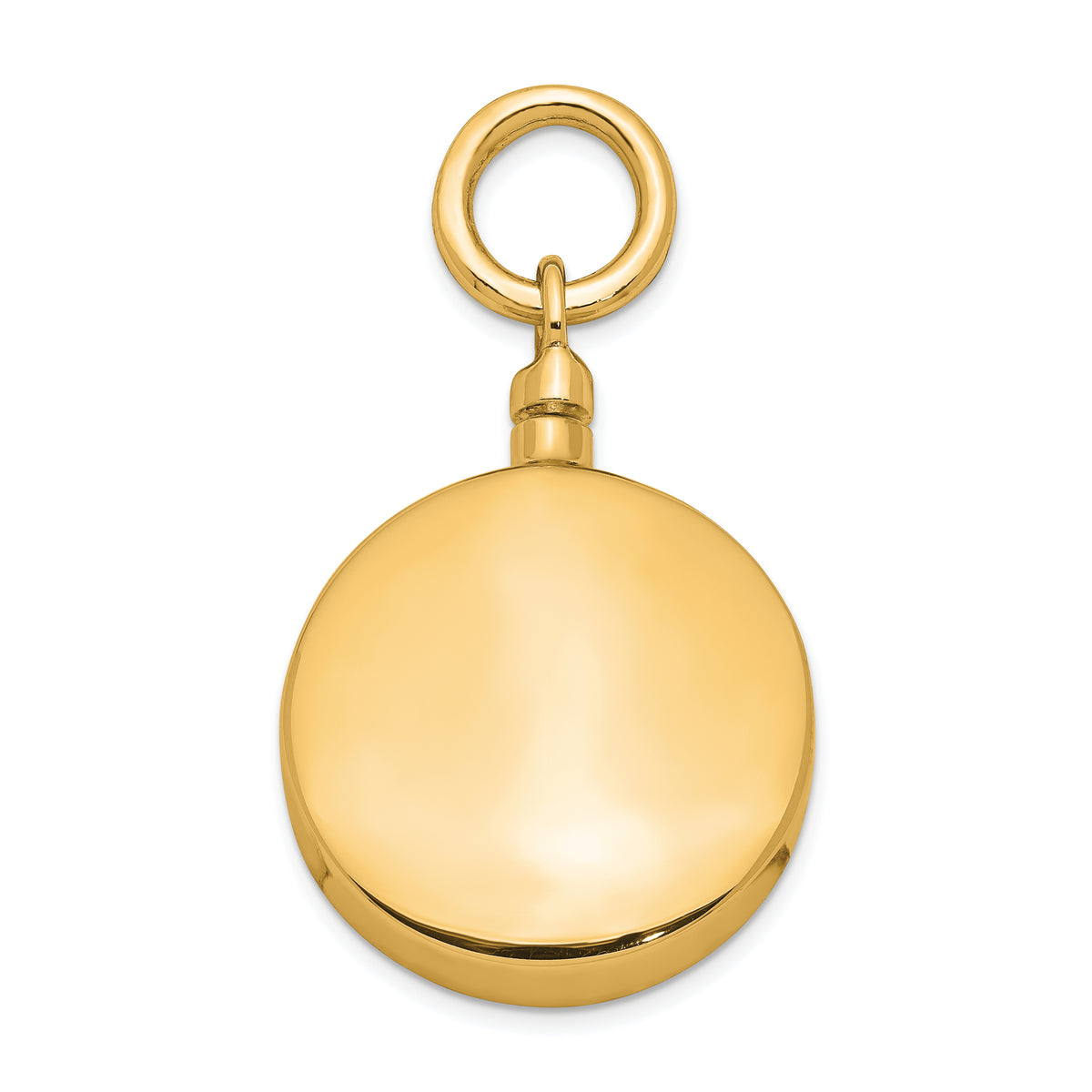 Sterling Silver Gold-tone Polished Round Ash Holder Pendant
