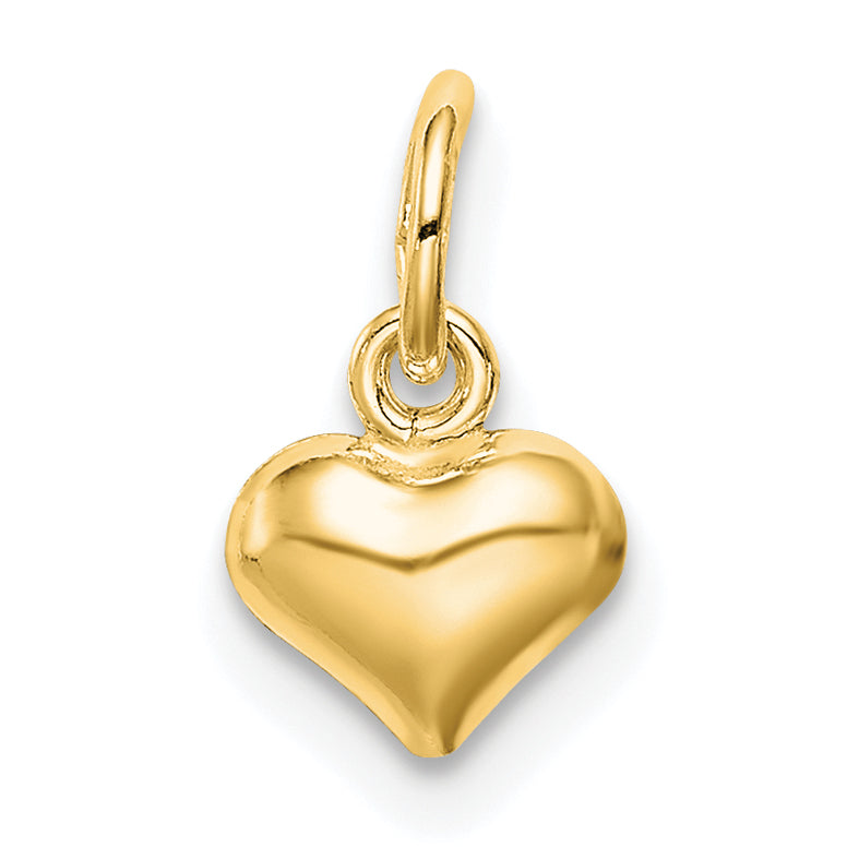 Sterling Silver Gold-tone Polished Puff Heart Charm Main image
