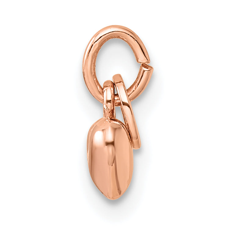 Sterling Silver Rose-tone Polished Puffed Heart Pendant