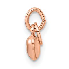 Sterling Silver Rose-tone Polished Puffed Heart Pendant