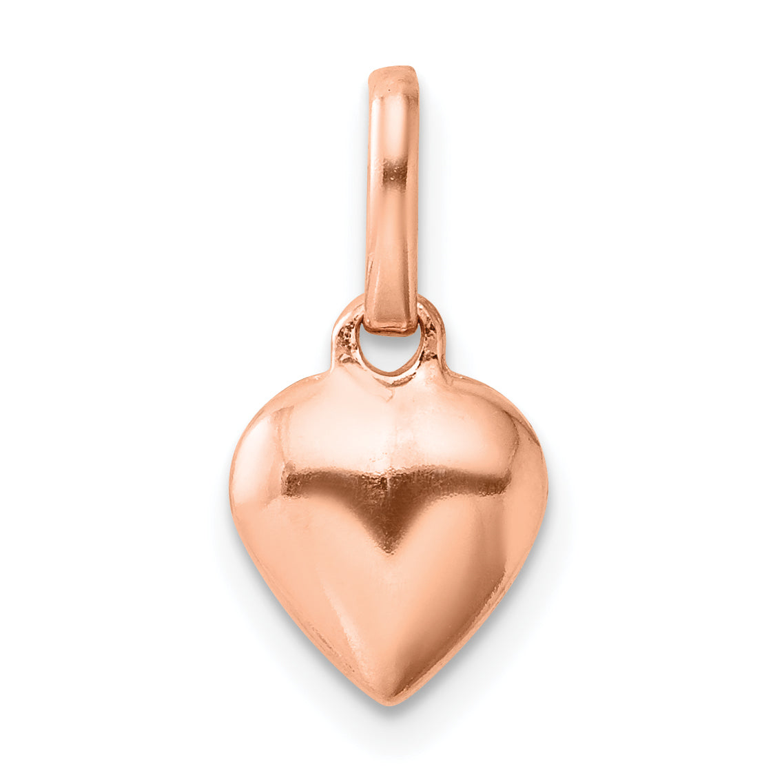 Sterling Silver Rose-tone Polished Puffed Heart Pendant Main image