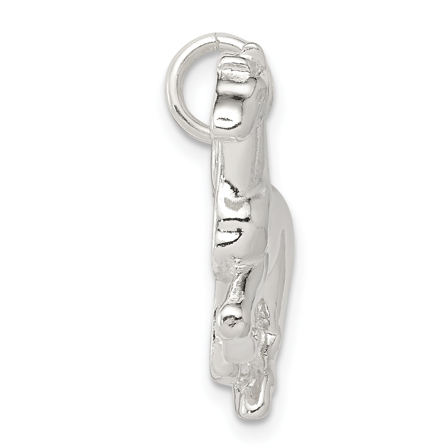 Sterling Silver Polished & Textured Horse Pendant Secondary image