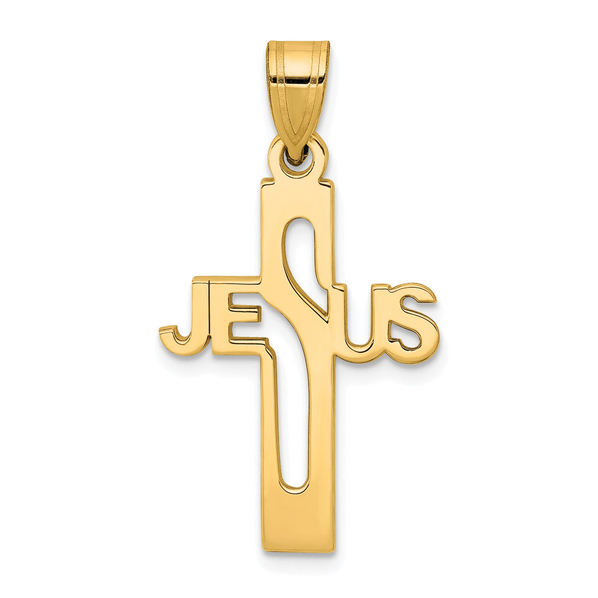 Jesus Cross Pendant in Gold-Plated Sterling Silver - Sophia Jewelers Main image