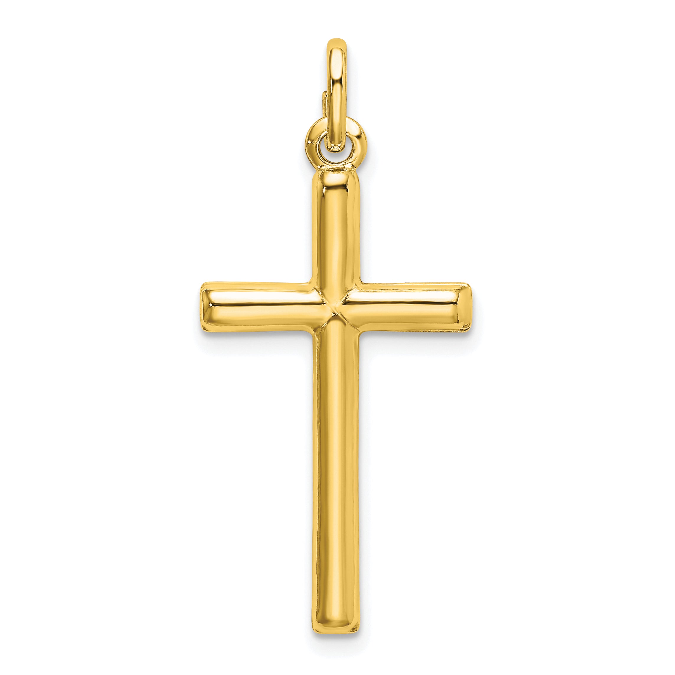 Sterling Silver Gold-tone Polished Cross Charm
