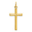 Sterling Silver Gold-tone Polished Cross Charm