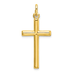 Sterling Silver Gold-tone Polished Cross Charm
