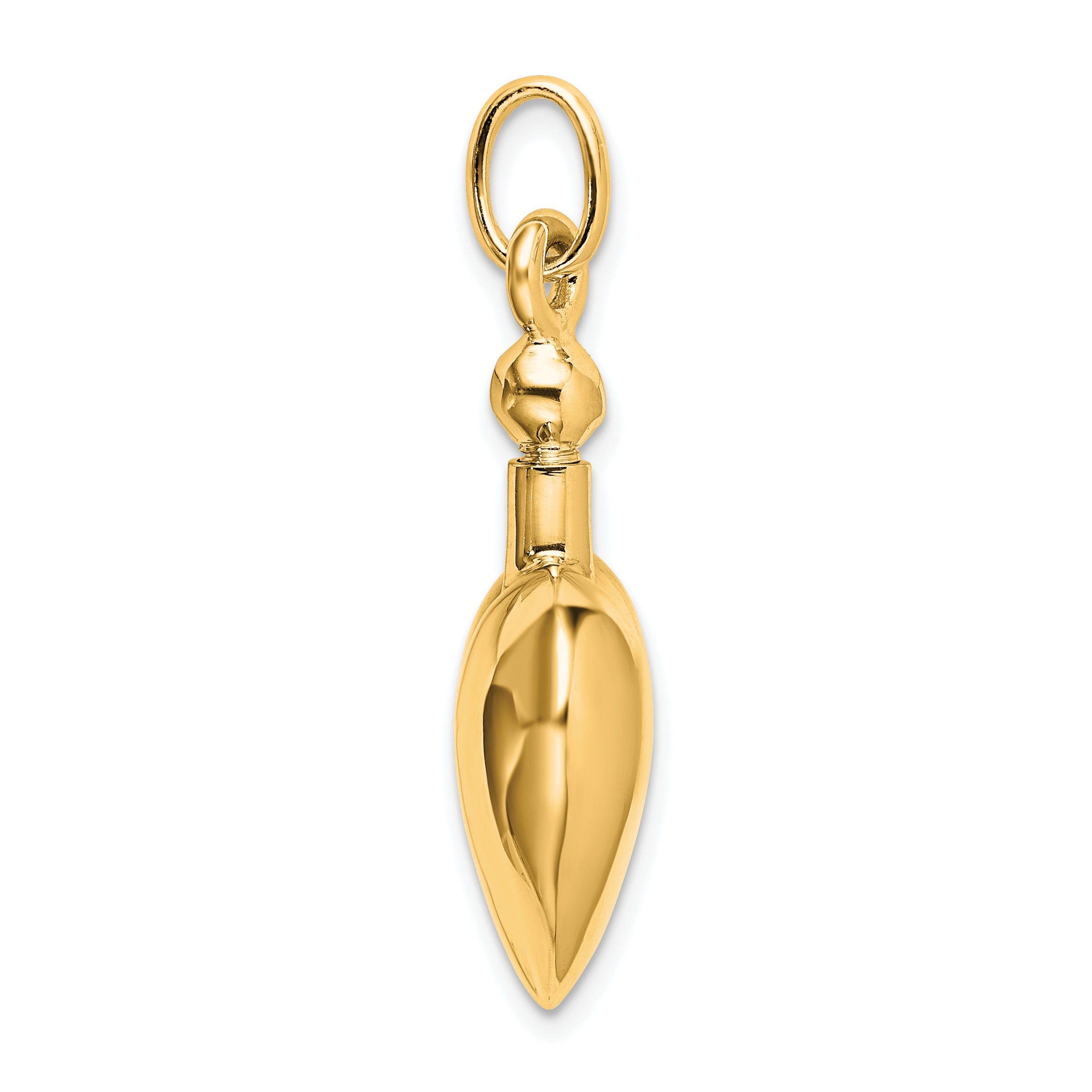Sterling Silver Gold-Tone Polished Screw Top Ash Holder Pendant Secondary image