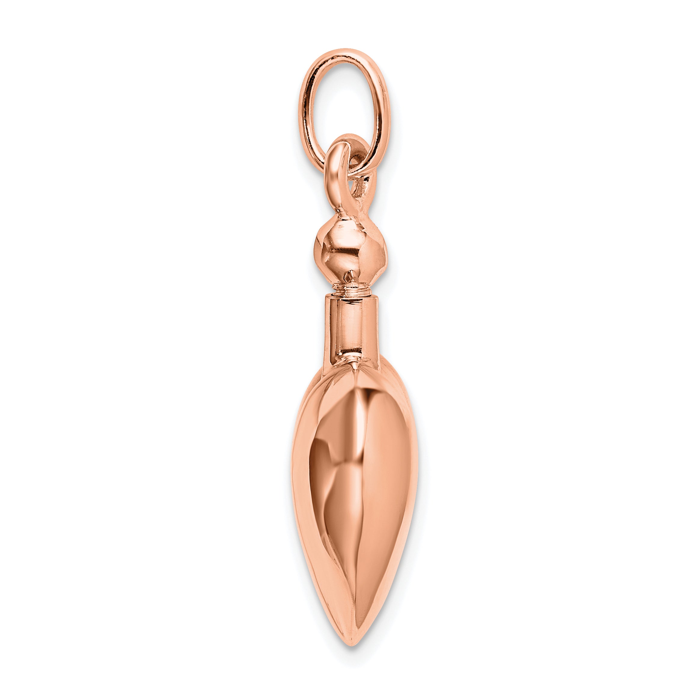 Sterling Silver Rose Gold-Tone Polished Screw Top Ash Holder Pendant Secondary image