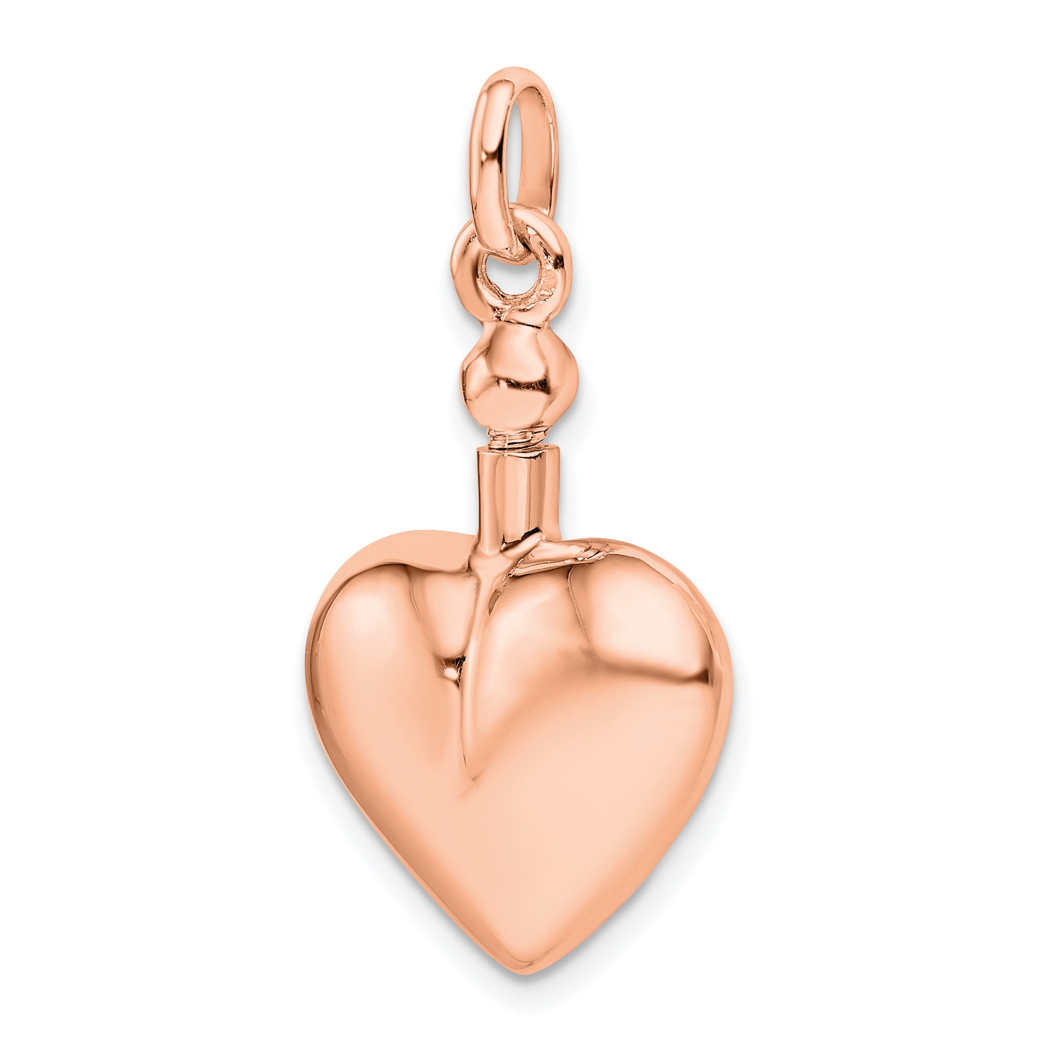Sterling Silver Rose Gold-Tone Polished Screw Top Ash Holder Pendant