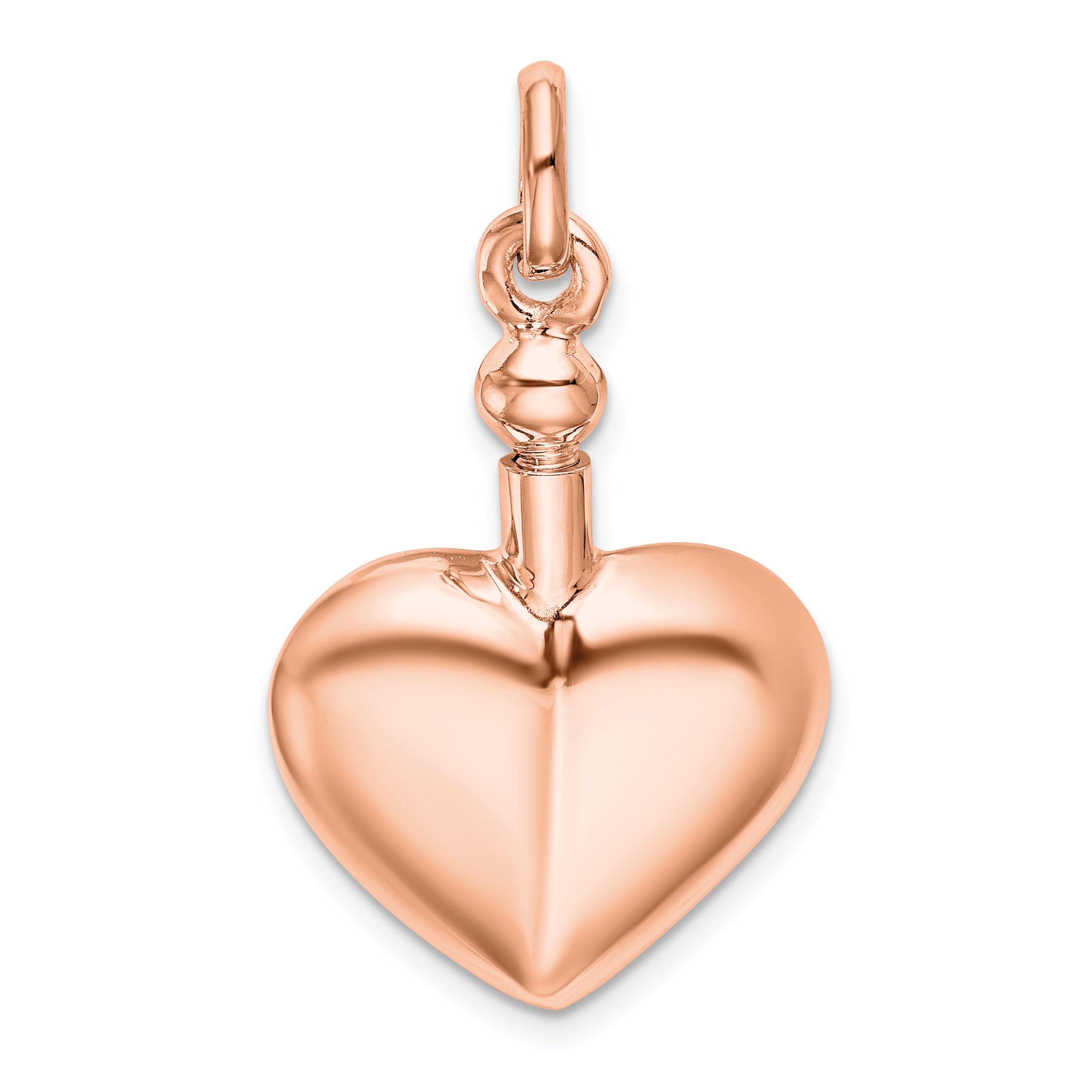 Sterling Silver Rose Gold-Tone Polished Screw Top Ash Holder Pendant Main image