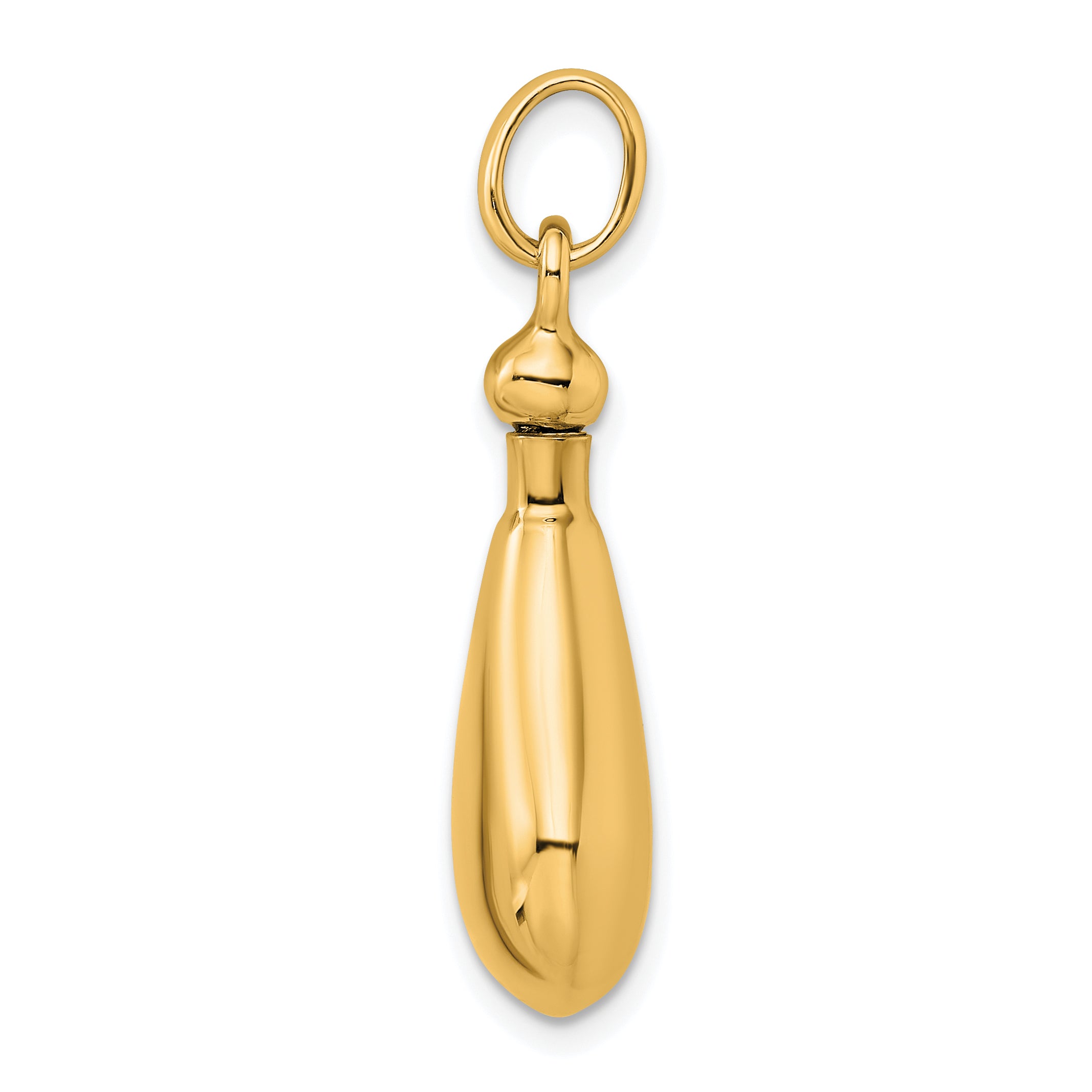 Sterling Silver Gold-tone Polished Screw Top Ash Holder Pendant Secondary image