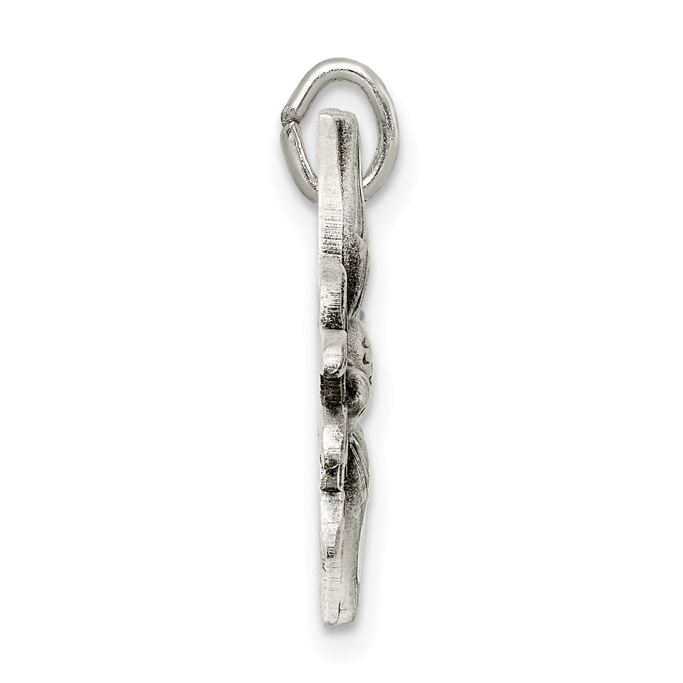 Sterling Silver Antiqued Diamond-Cut Bird Pendant Secondary image