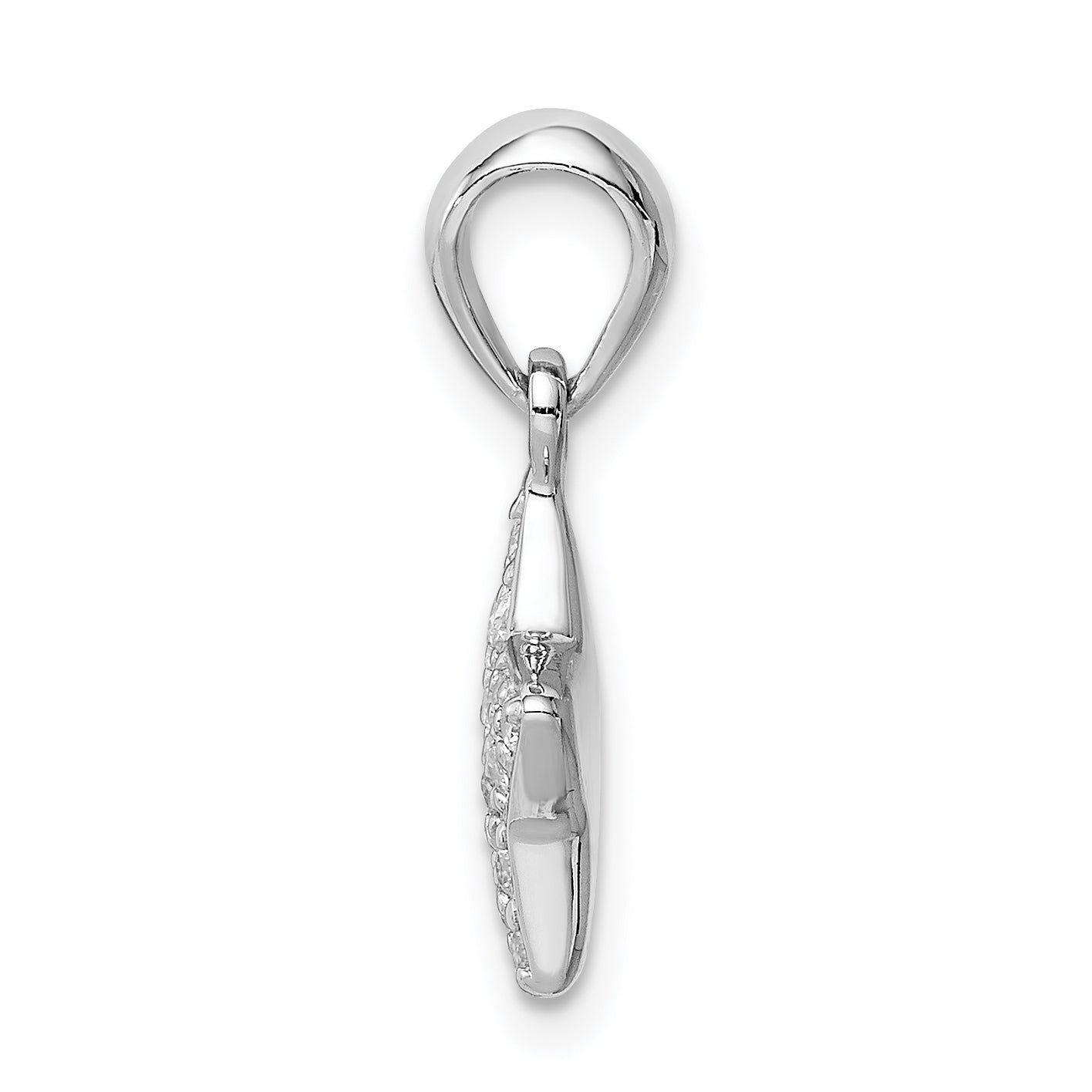 Sterling Silver Polished Cubic Zirconia plated Star Pendant