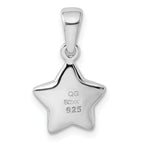 Sterling Silver Polished Cubic Zirconia plated Star Pendant