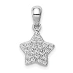 Sterling Silver Polished Cubic Zirconia plated Star Pendant