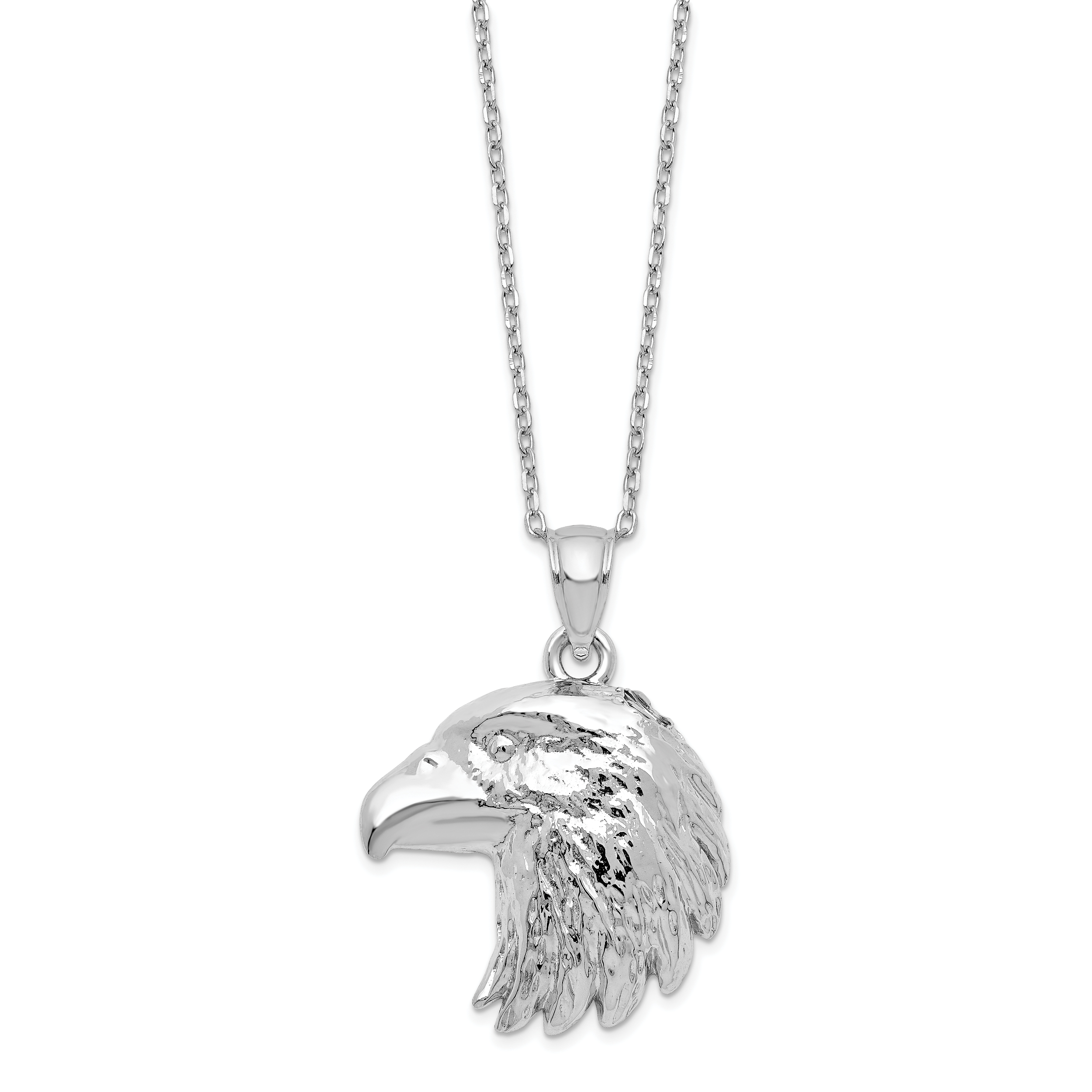 Sterling Silver Rhodium-Rhodium-Plated Eagle Ash Holder 18in Necklace Main image