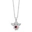 Sterling Silver Rhodium-Plated-pltd CZ Jan Birthstone Angel Ash Holder 18in Necklace