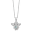 Sterling Silver Rhodium-Plated-pltd CZ Mar Birthstone Angel Ash Holder 18in Necklace