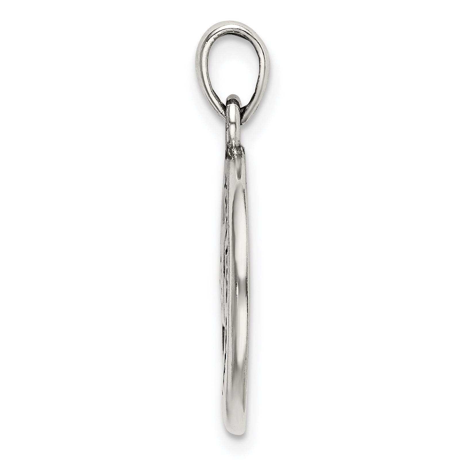 Sterling Silver LOVE YOU TO THE MOON Antiqued Star and Moon Pendant Secondary image