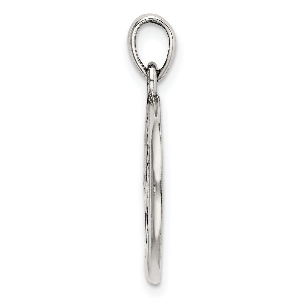 Sterling Silver LOVE YOU TO THE MOON Antiqued Star and Moon Pendant