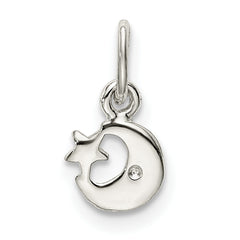 Sterling Silver Enameled Blue Moon and Star Charm