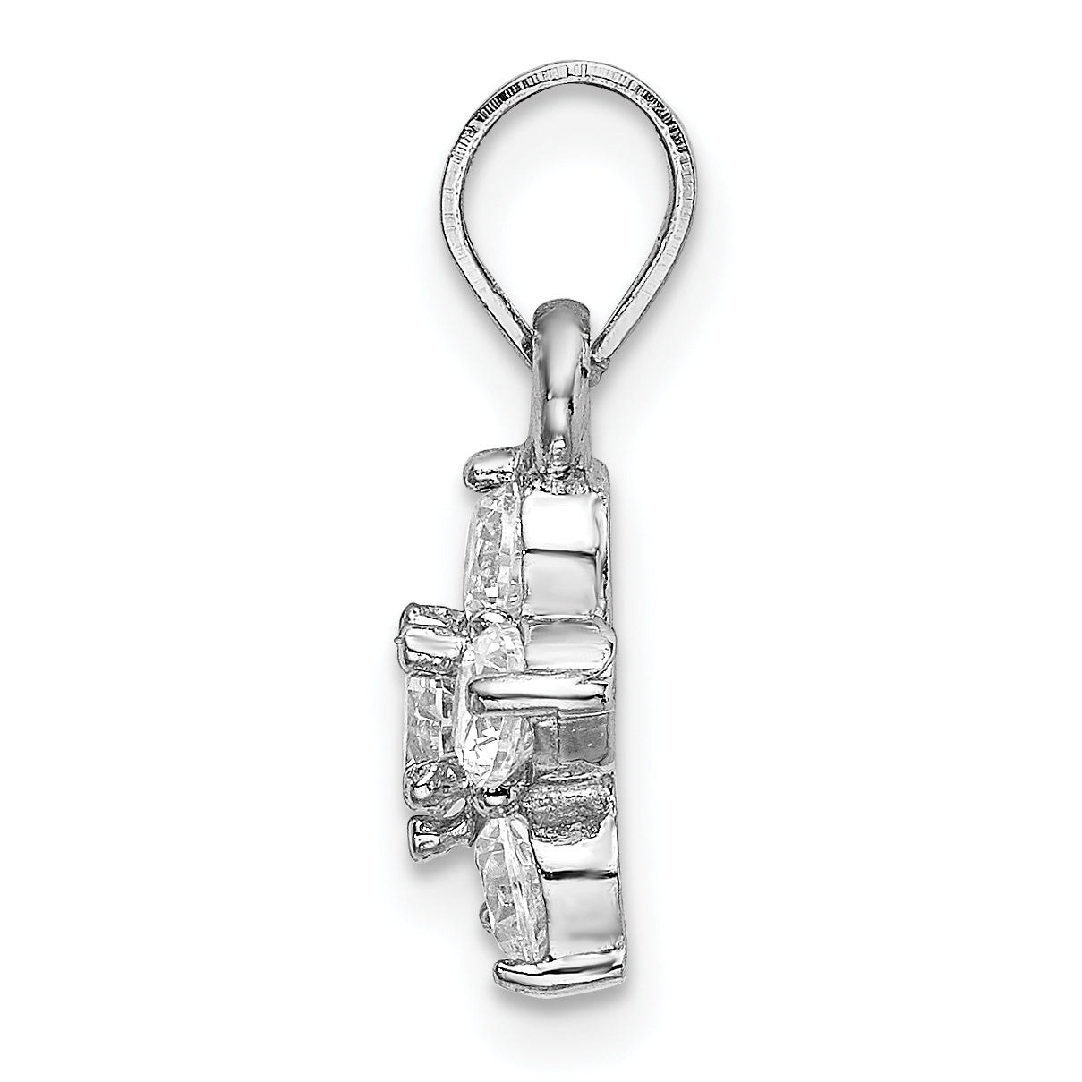 Sterling Silver Rhodium-Plated CZ Star Motif Pendant Secondary image