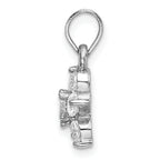 Sterling Silver Rhodium-Plated CZ Star Motif Pendant