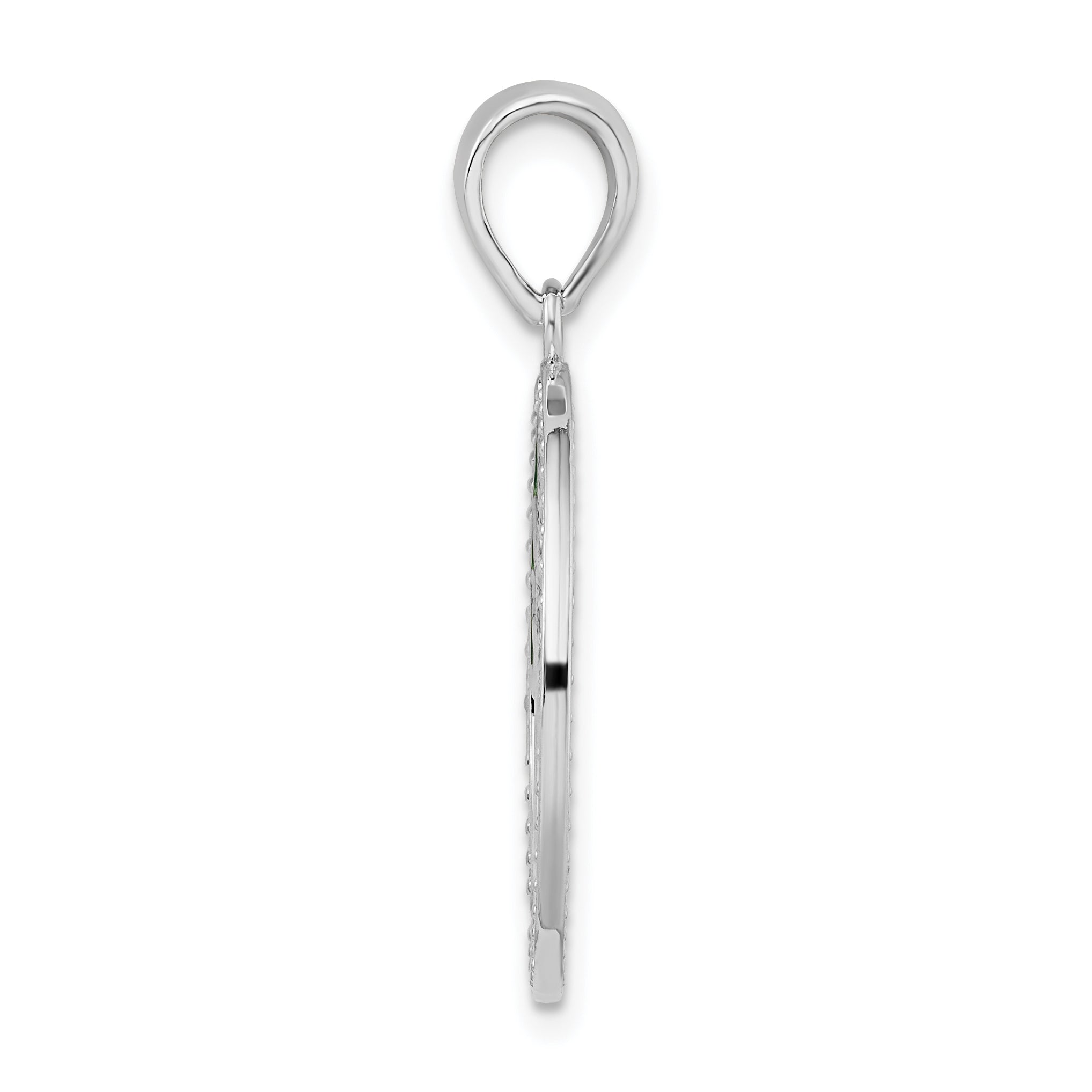 De-Ani Sterling Silver Rhodium-Plated Polished Enameled Tree of Life Pendant Secondary image