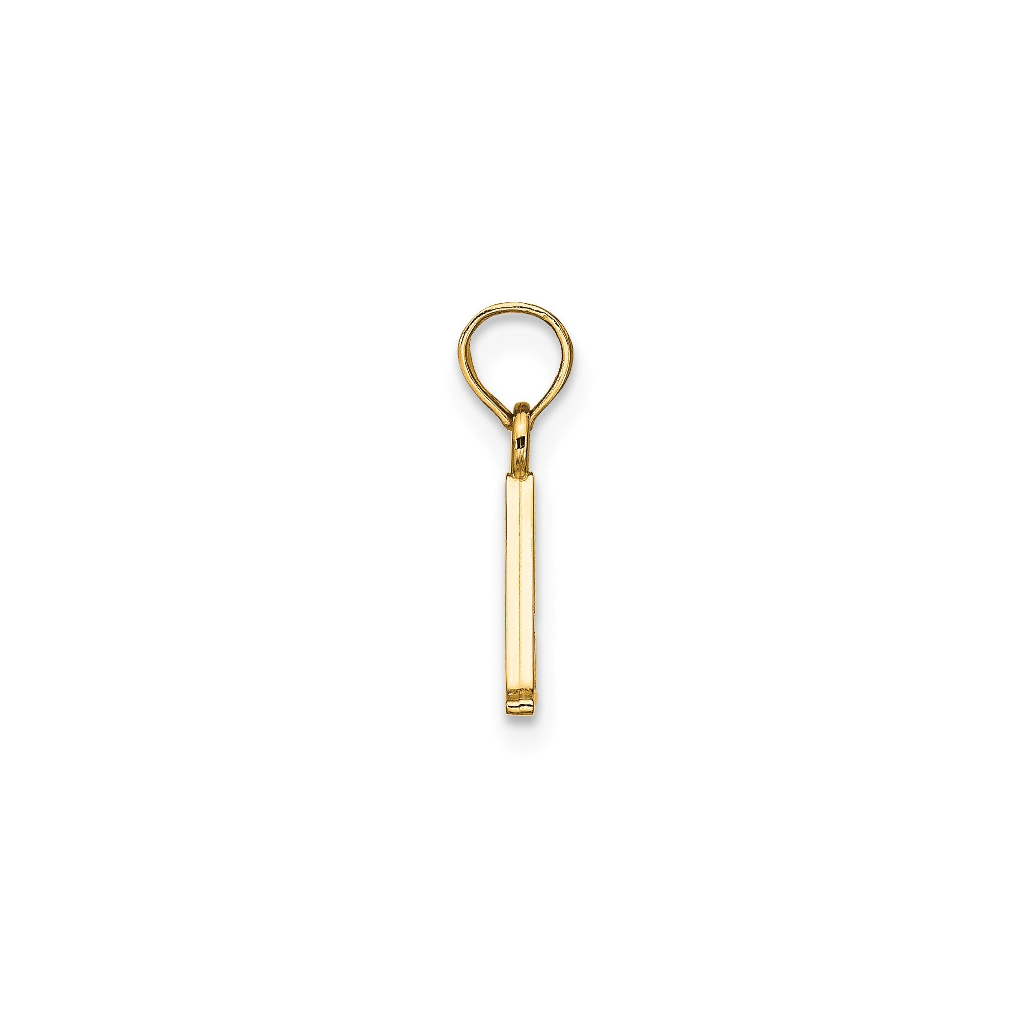 Polished Block Initial A Pendant in Gold-Plated Sterling Silver Secondary image