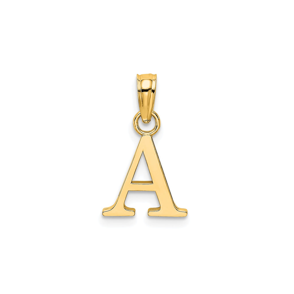 Polished Block Initial A Pendant in Gold-Plated Sterling Silver - Sophia Jewelers