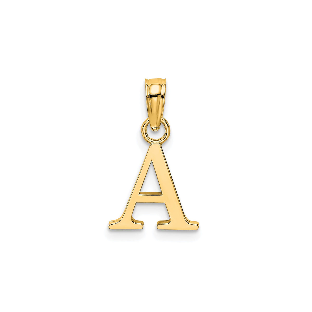 Polished Block Initial A Pendant in Gold-Plated Sterling Silver - Sophia Jewelers