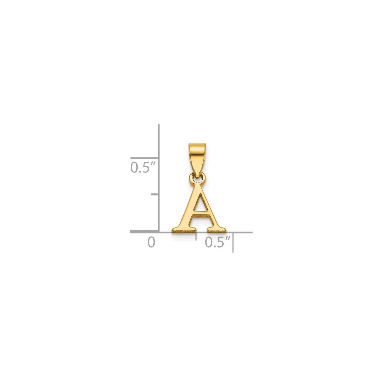 Polished Block Initial A Pendant in Gold-Plated Sterling Silver - Sophia Jewelers
