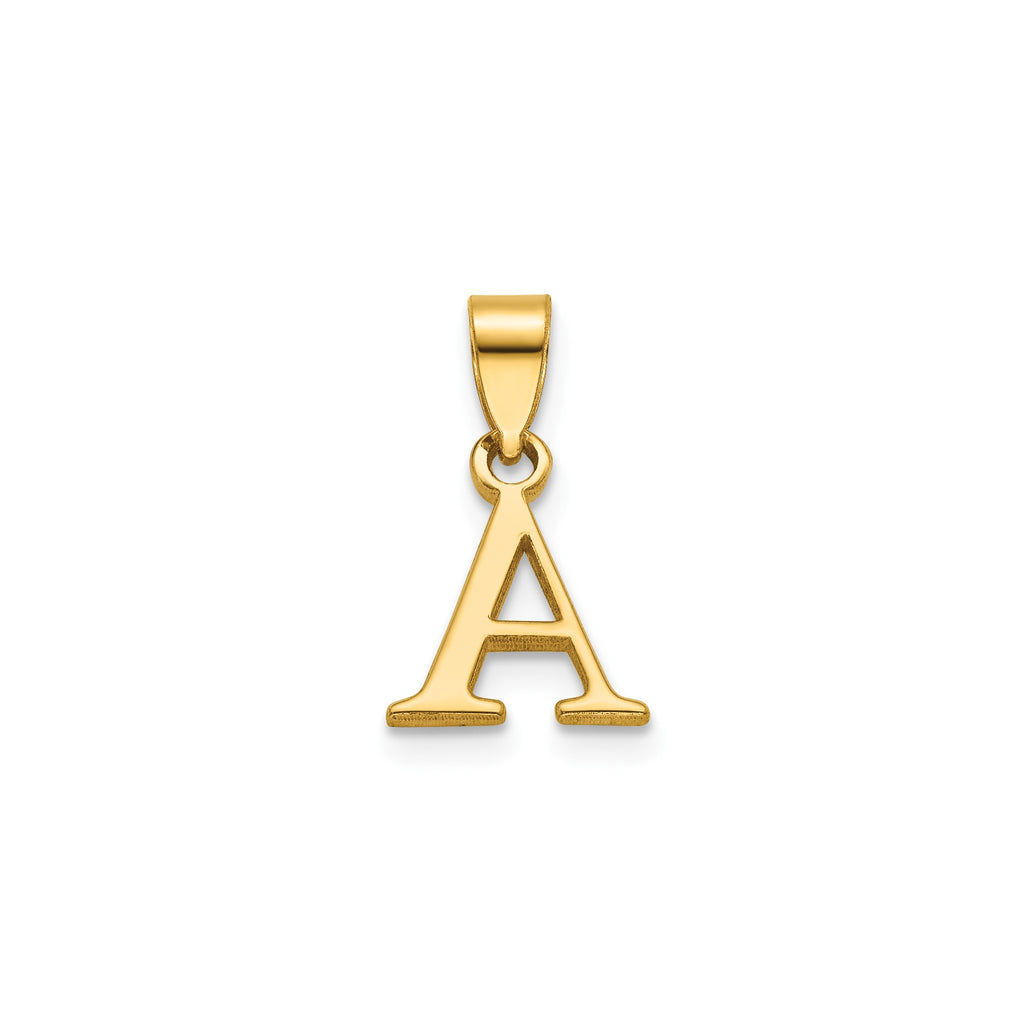 Polished Block Initial A Pendant in Gold-Plated Sterling Silver - Sophia Jewelers
