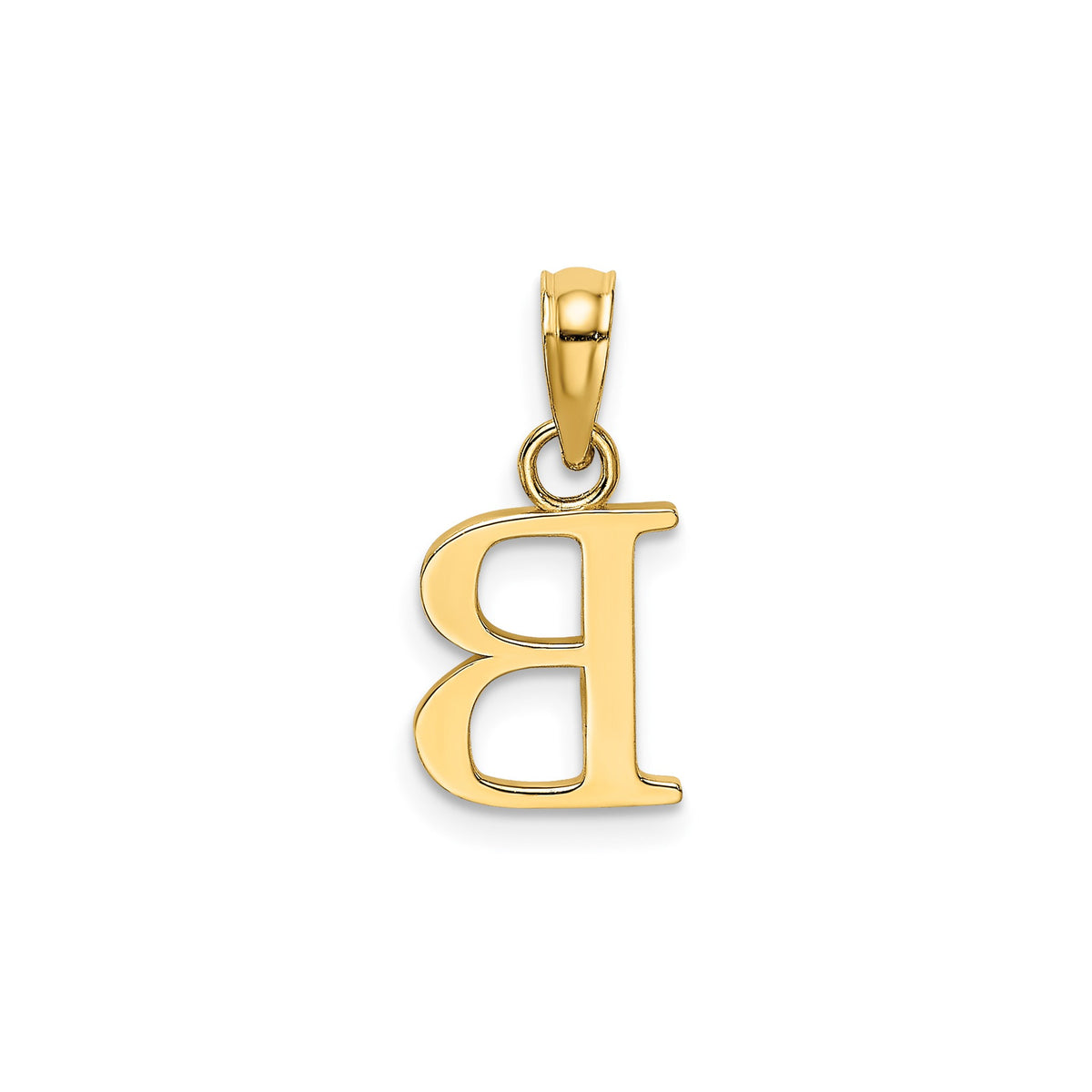 Polished Block Initial B Pendant in Gold-Plated Sterling Silver - Sophia Jewelers