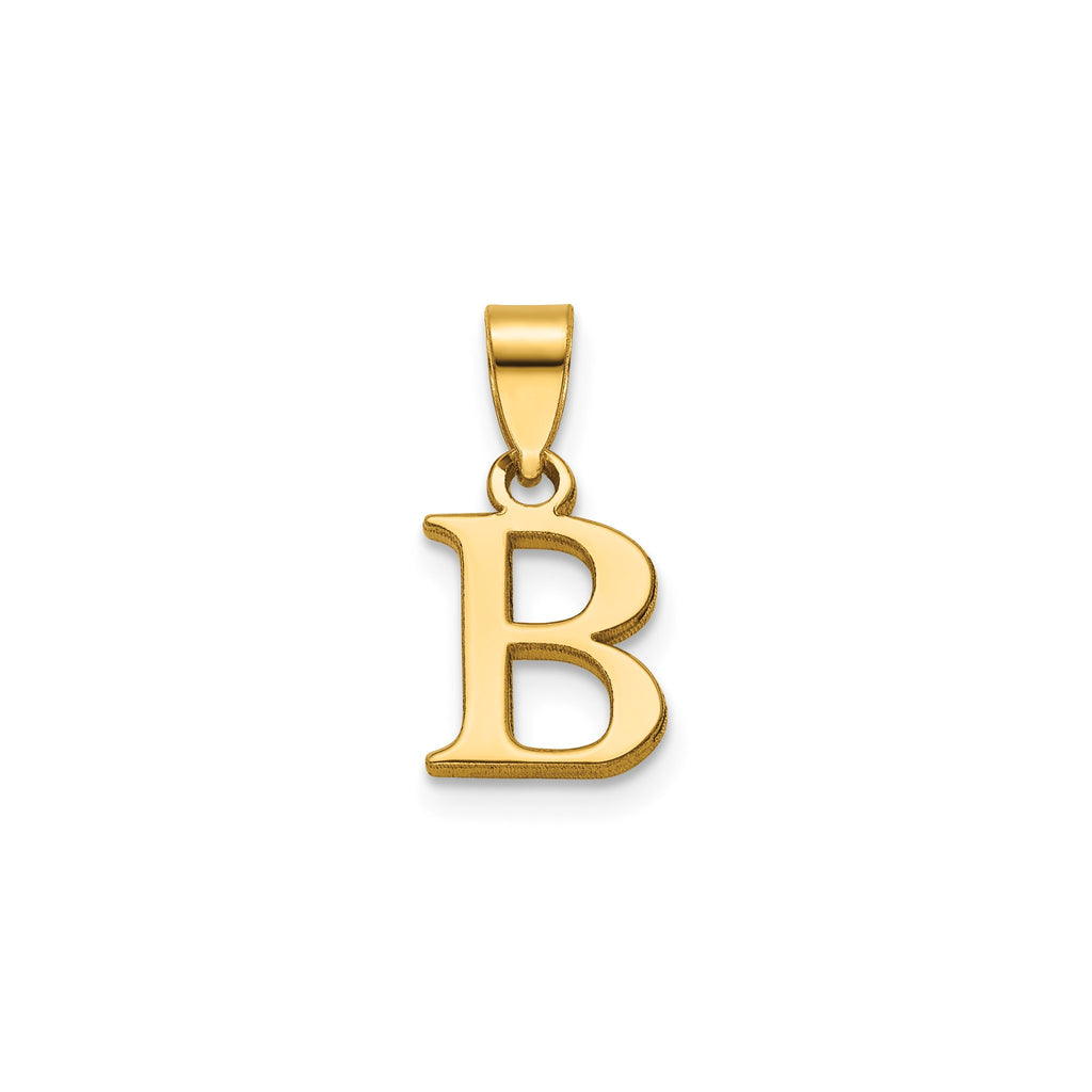Polished Block Initial B Pendant in Gold-Plated Sterling Silver - Sophia Jewelers