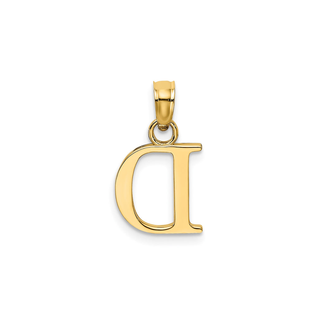 Polished Block Initial D Pendant in Gold-Plated Sterling Silver - Sophia Jewelers