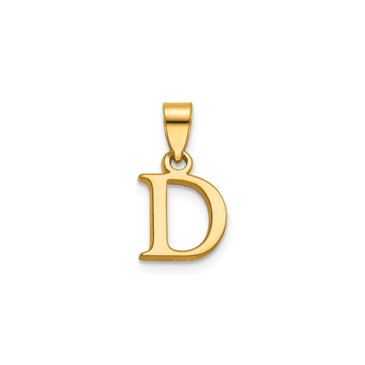 Polished Block Initial D Pendant in Gold-Plated Sterling Silver - Sophia Jewelers