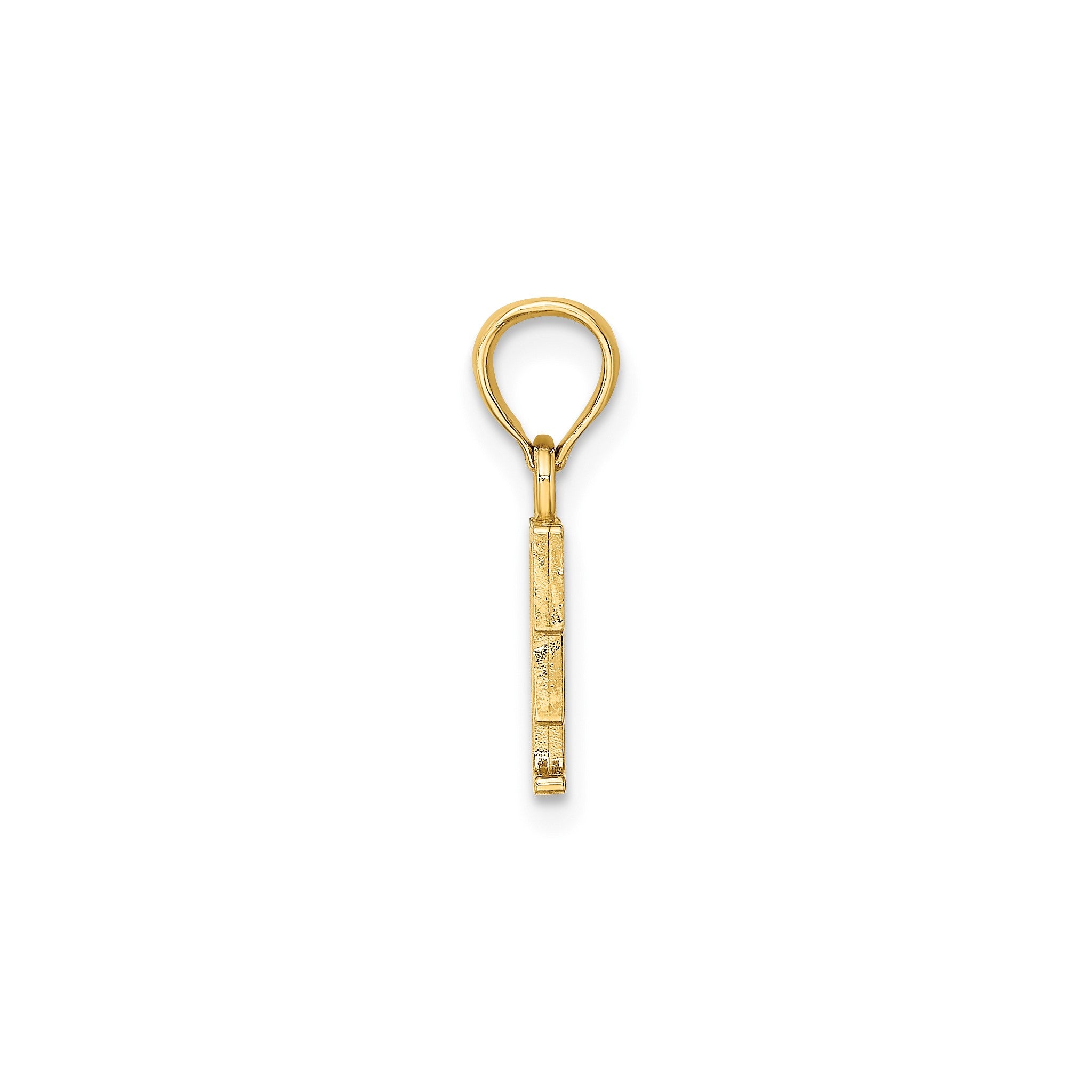 Polished Block Initial F Pendant in Gold-Plated Sterling Silver Secondary image
