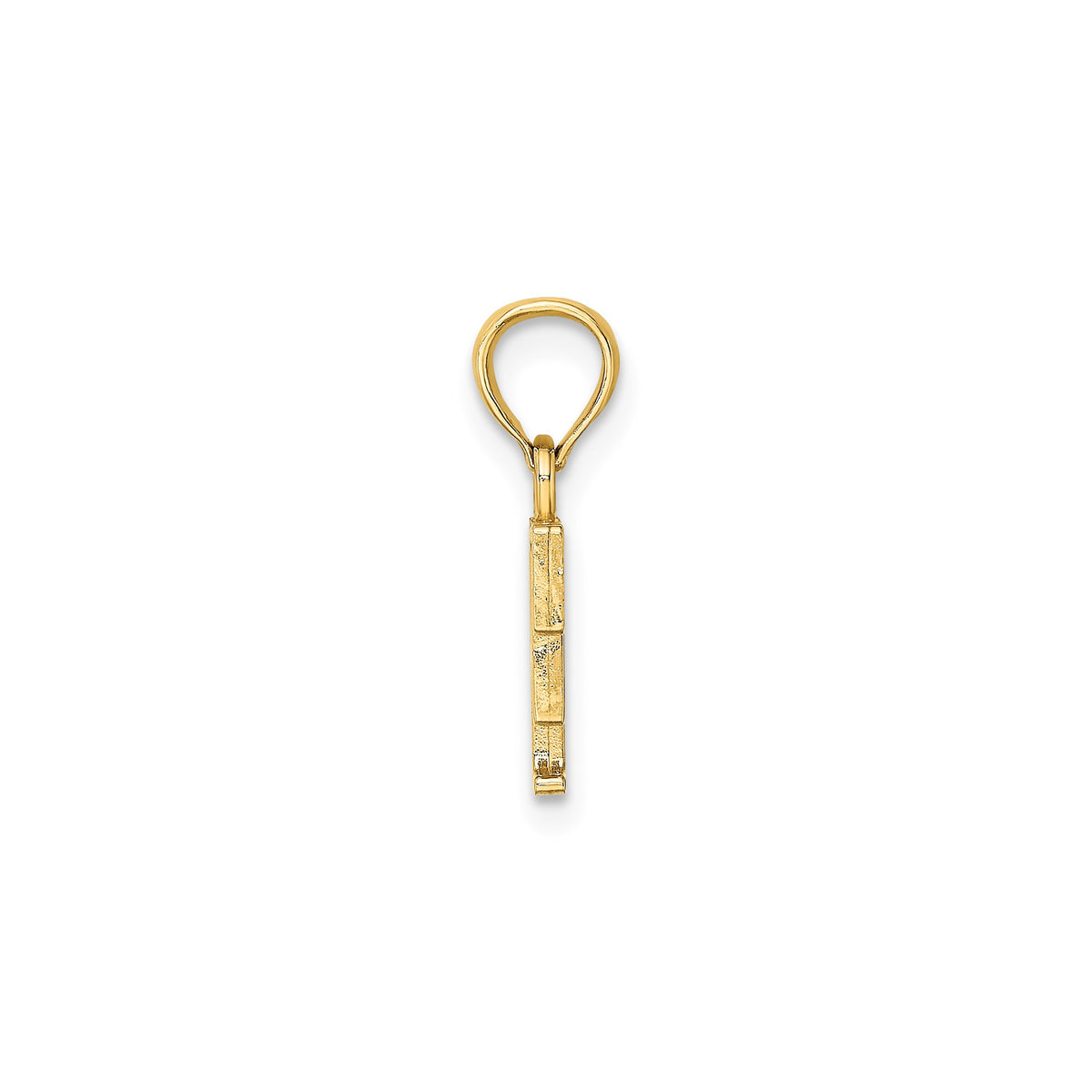 Polished Block Initial F Pendant in Gold-Plated Sterling Silver - Sophia Jewelers