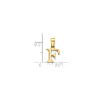 Polished Block Initial F Pendant in Gold-Plated Sterling Silver - Sophia Jewelers
