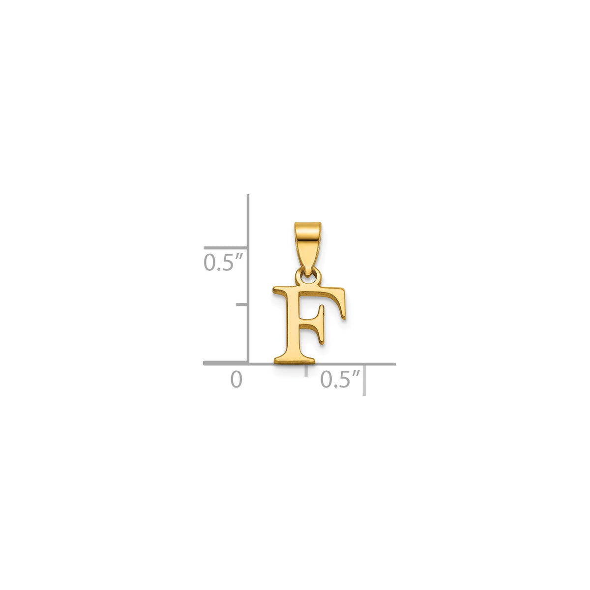 Polished Block Initial F Pendant in Gold-Plated Sterling Silver - Sophia Jewelers