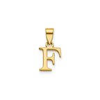 Polished Block Initial F Pendant in Gold-Plated Sterling Silver - Sophia Jewelers