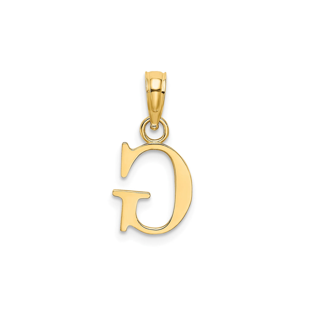 Polished Block Initial G Pendant in Gold-Plated Sterling Silver - Sophia Jewelers